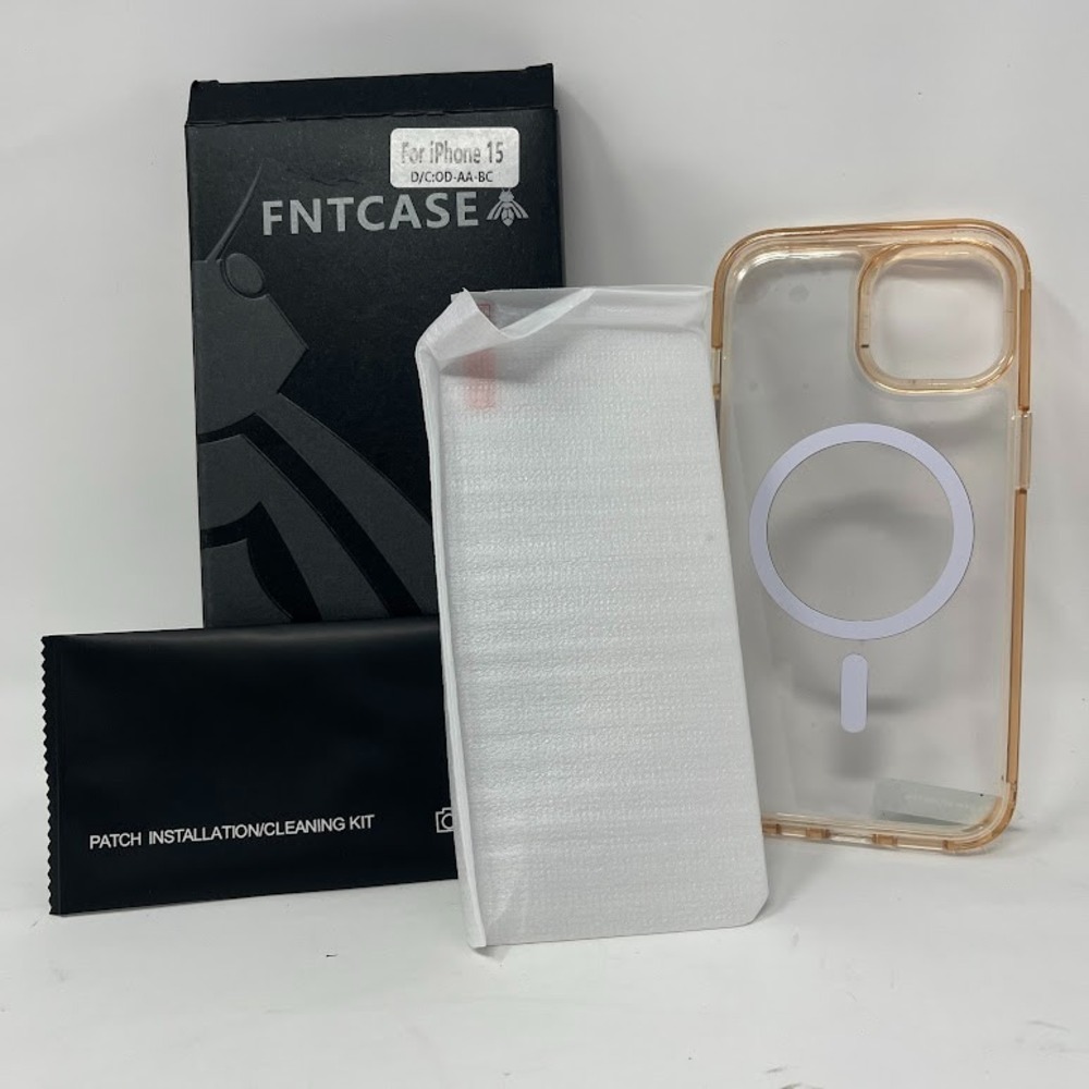 FNTCASE for iPhone 15- Clear Phone Case, Camera Protector, And Screen Protector